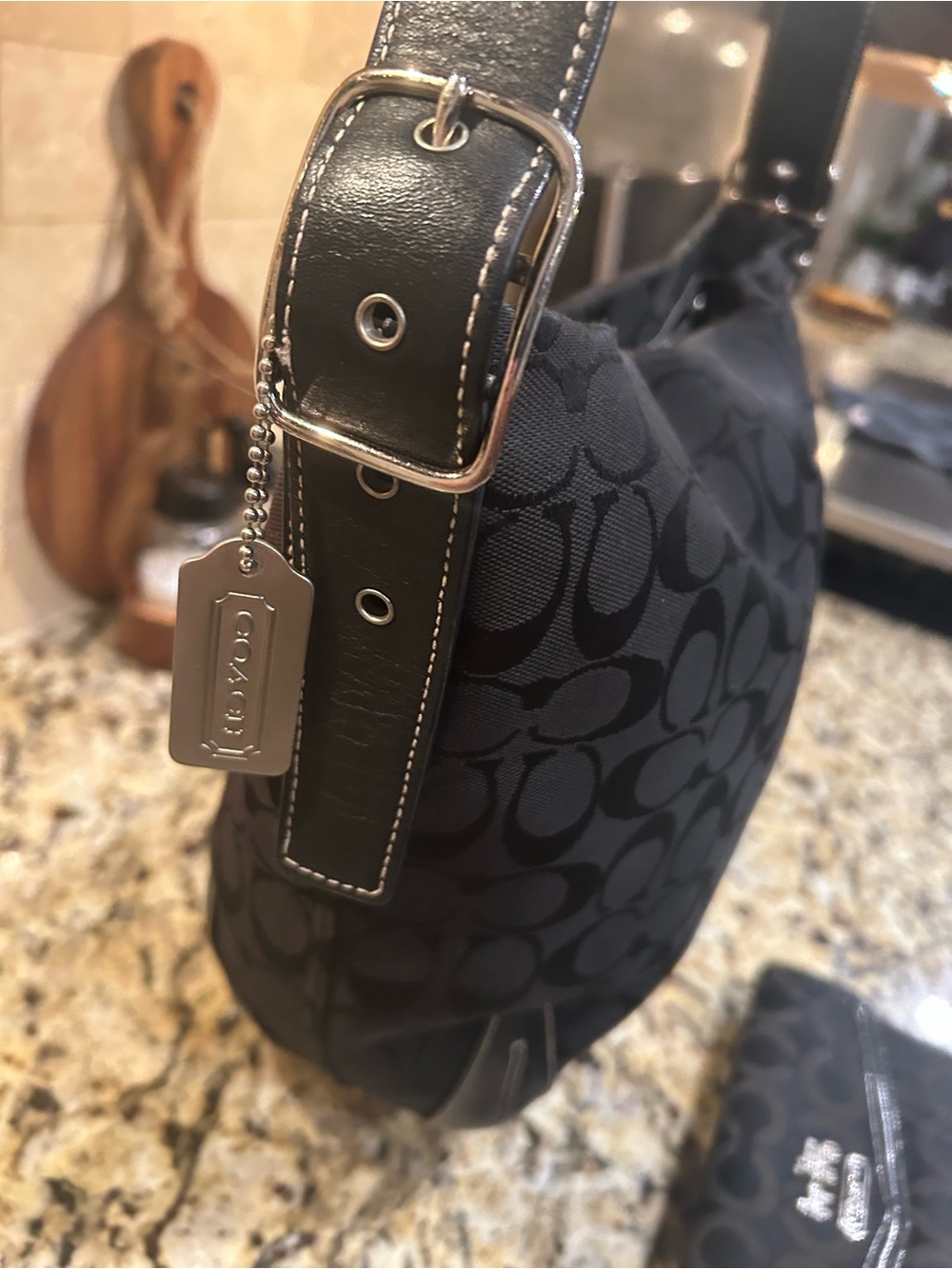 Coach Signature Soho black jacquard and leather bucket bundle with with wallet - Picture 3 of 15